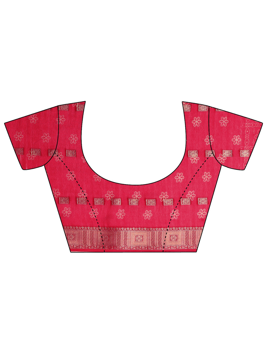  Red Bandhani Printed Silk Blend Saree 
With Unstitched Blouse Piece 