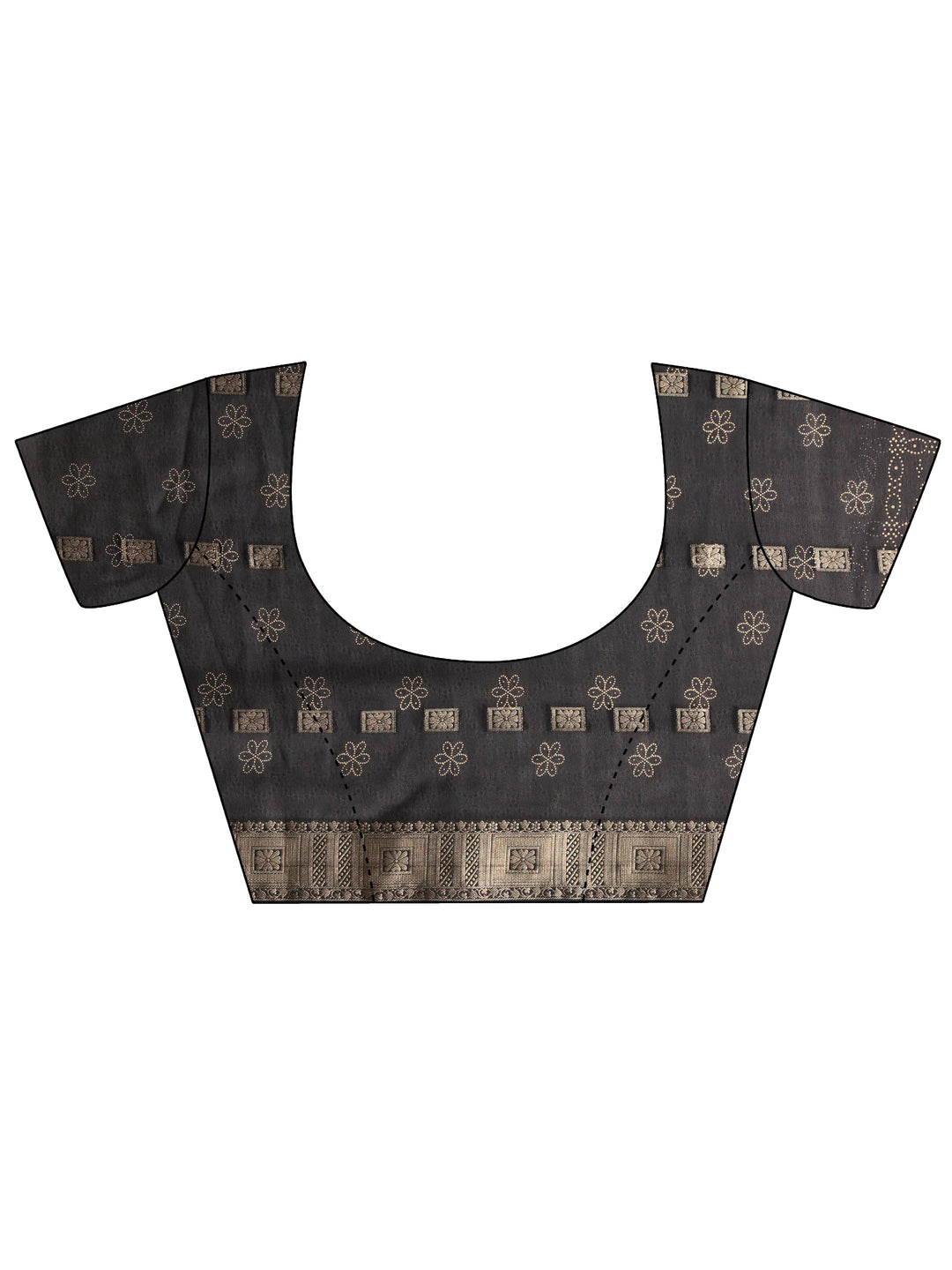  Black Bandhani Printed Silk Blend Saree 
With Unstitched Blouse Piece 