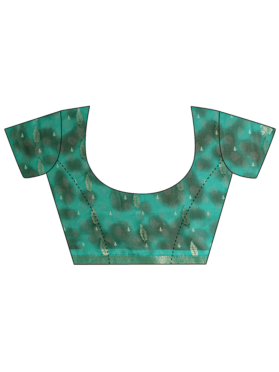  Green Floral Printed Silk Blend Saree 
With Unstitched Blouse Piece 