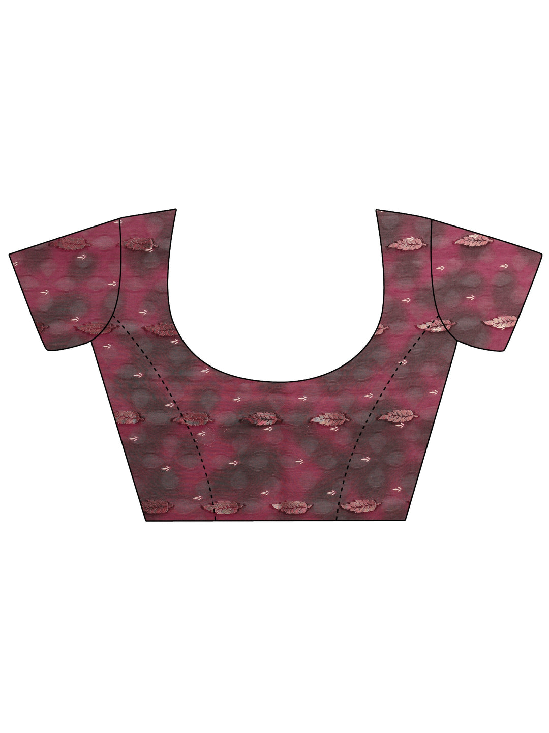  Wine Floral Printed Silk Blend Saree 
With Unstitched Blouse Piece 