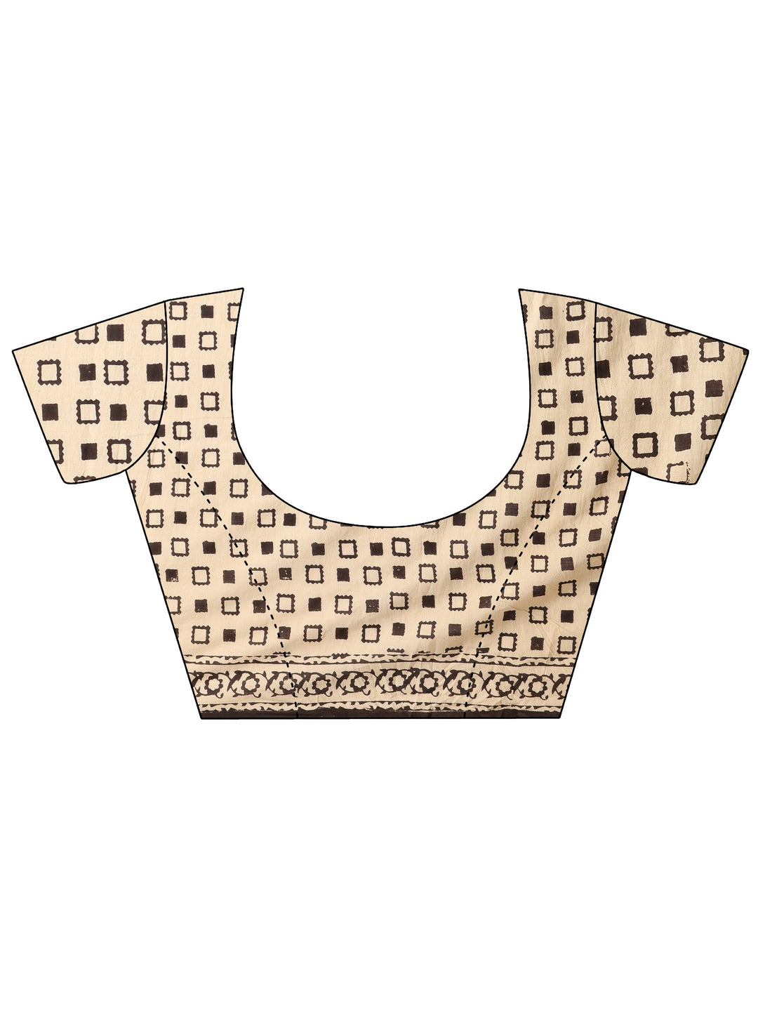  Beige Floral Printed Cotton Blend Saree With Unstitched Blouse Piece 