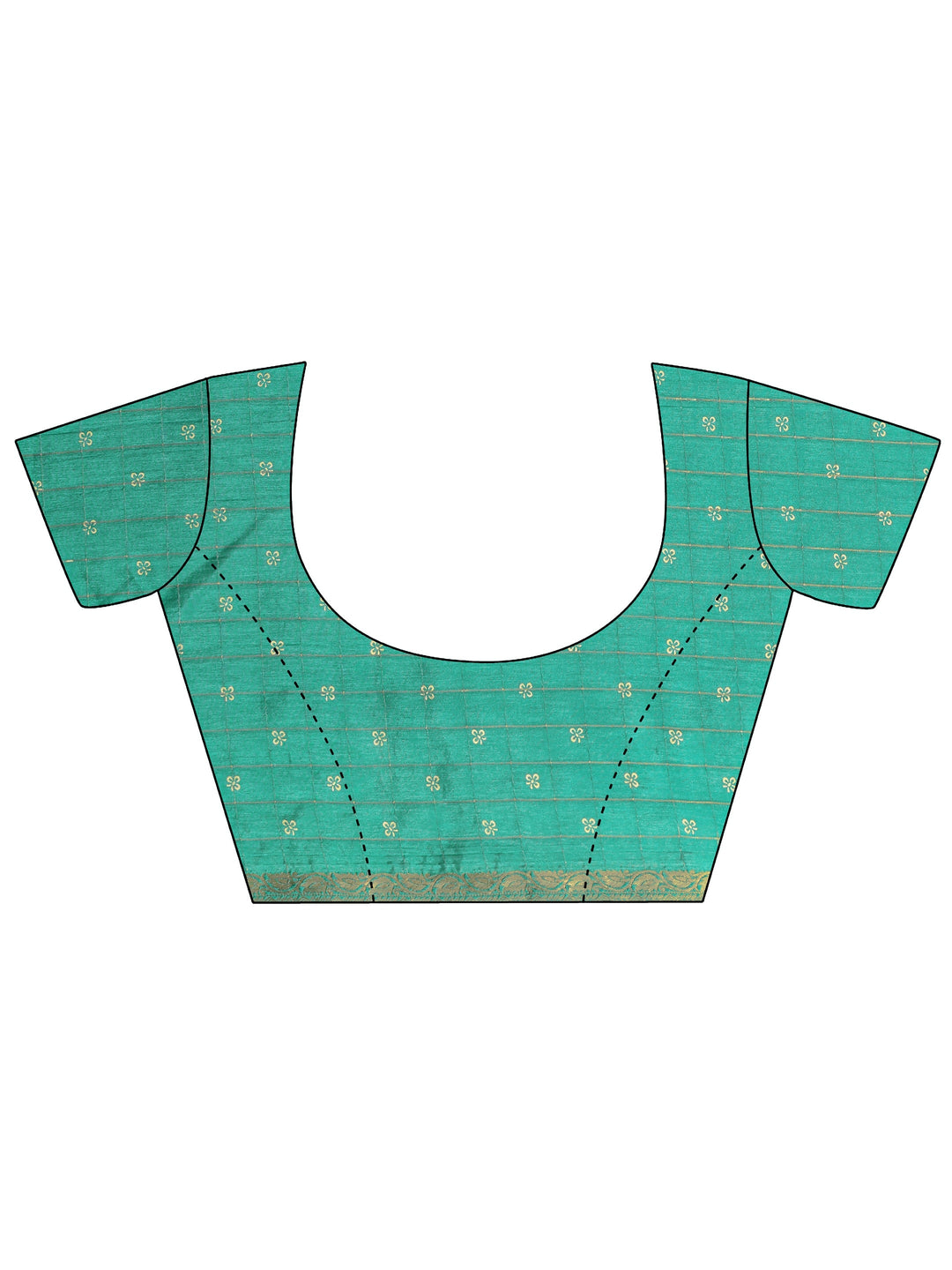  Green Floral Printed Silk Blend Saree With Unstitched Blouse Piece 