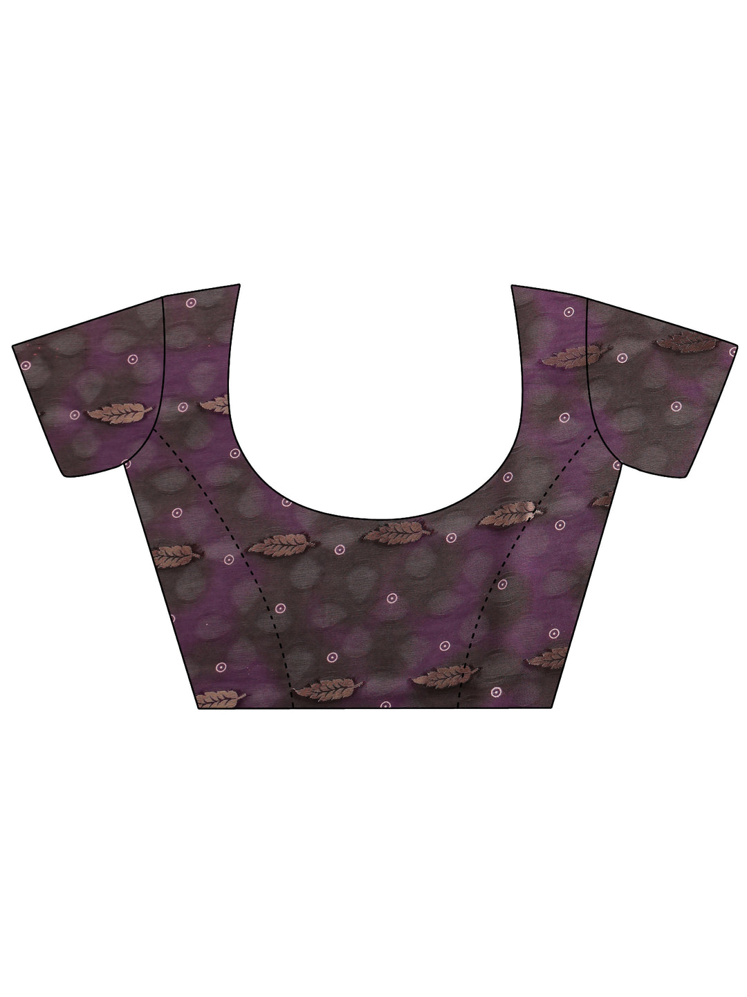  Purple Floral Printed Silk Blend Saree 
With Unstitched Blouse Piece 