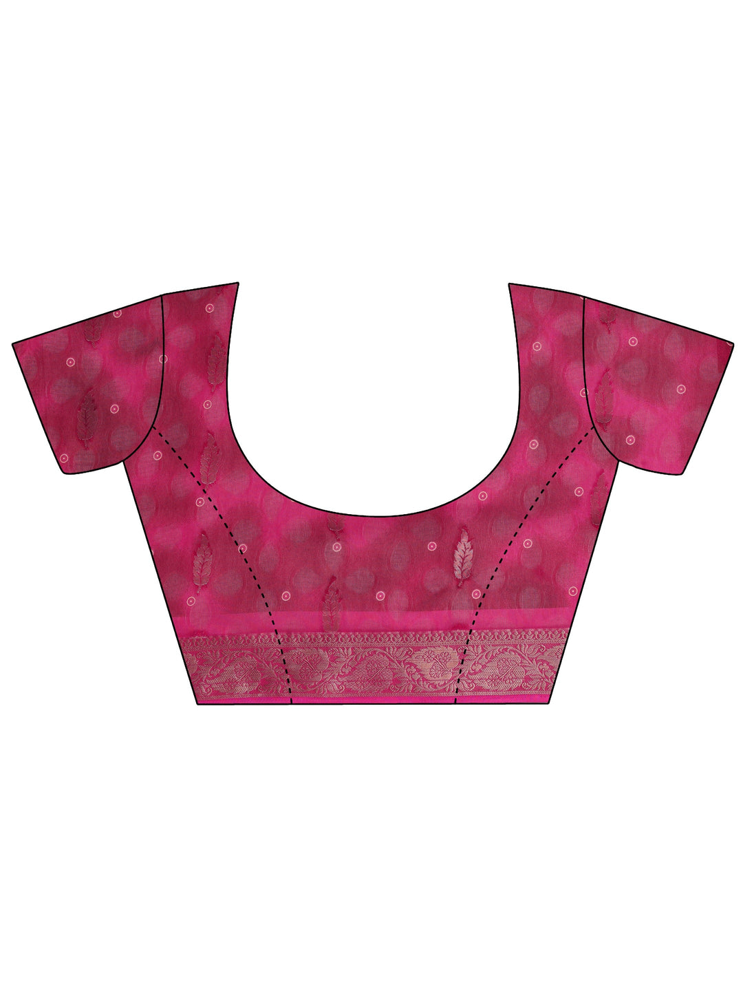  Pink Floral Printed Silk Blend Saree With Unstitched Blouse Piece 