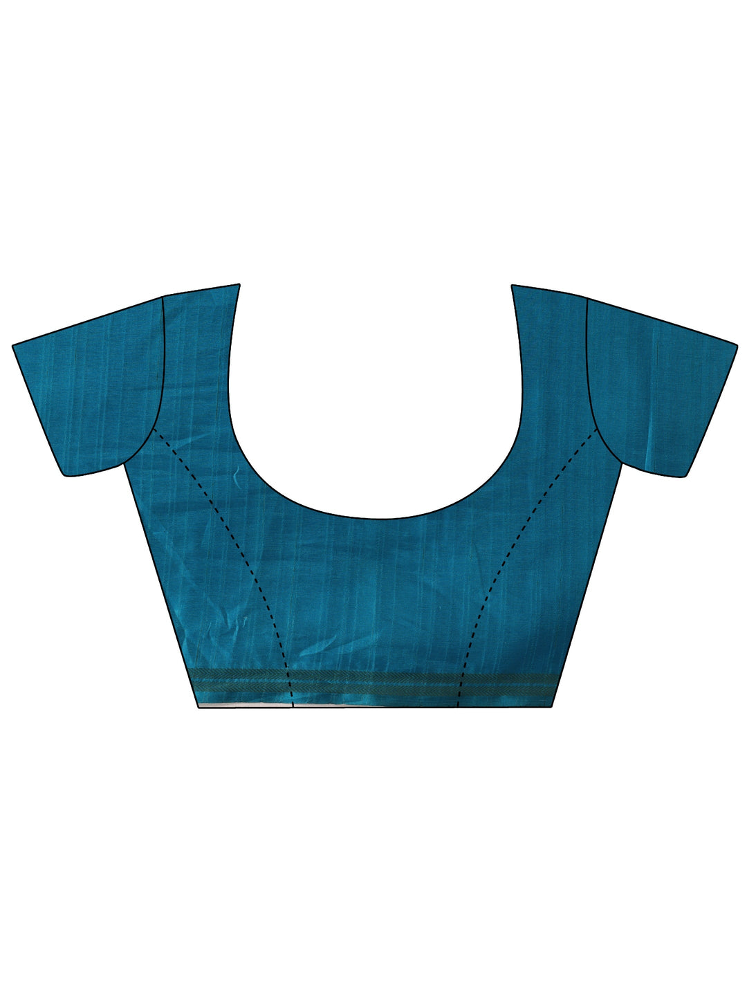  Blue Printed Silk Blend Saree With Unstitched Blouse Piece 