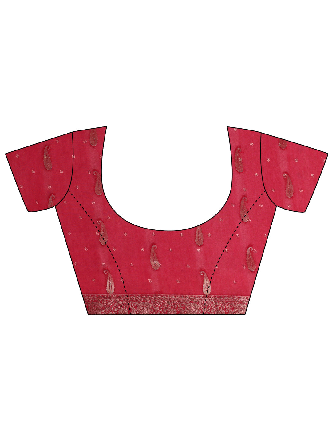  Pink Woven Design Paisley Silk Blend Saree With Unstitched Blouse Piece 