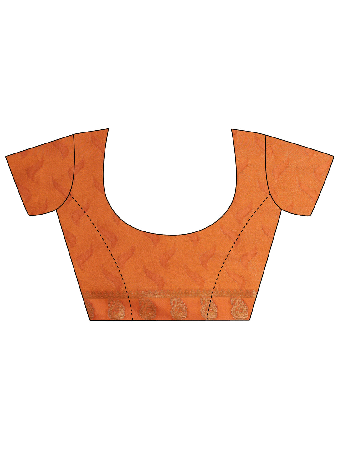  Orange Bandhani Printed Silk Blend Saree With Unstitched Blouse Piece 