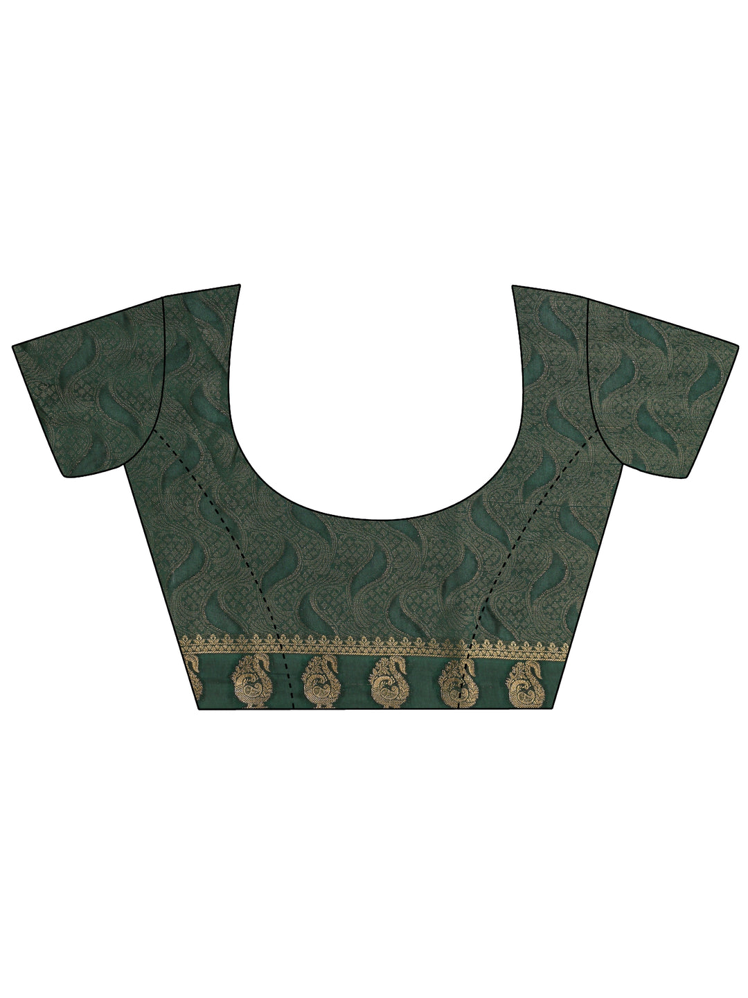  Green Bandhani Printed Silk Blend Saree With Unstitched Blouse Piece 