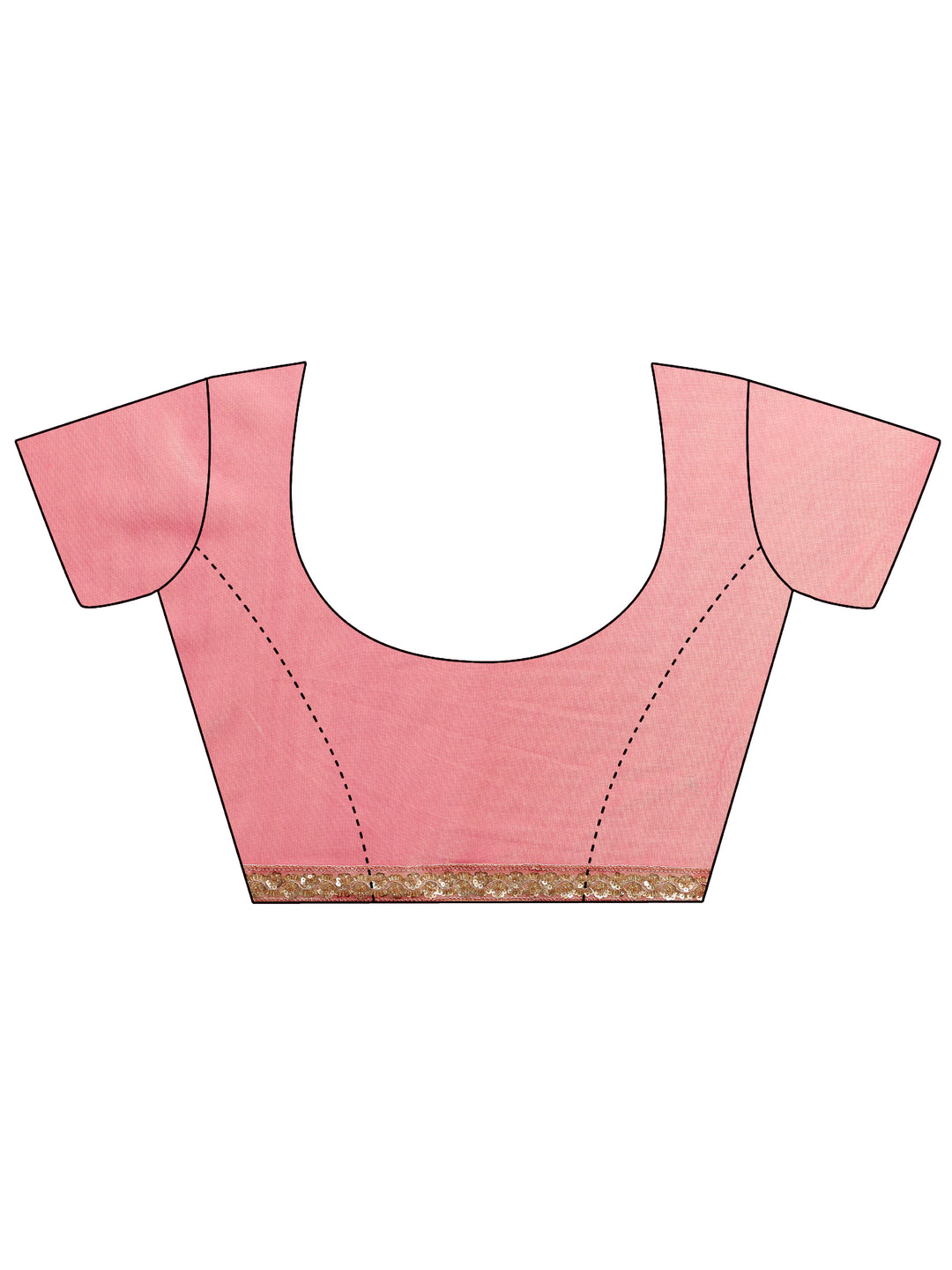  Coral Embellished Sheen Net Saree 
With Unstitched Blouse Piece 