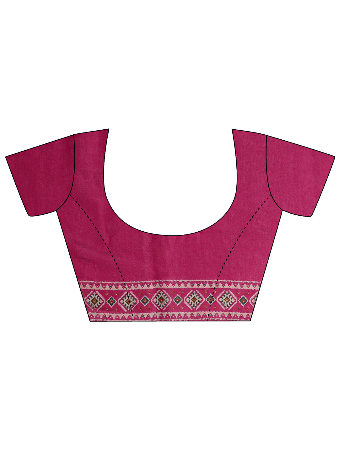  Navy Blue Ethnic Motif Printed Silk Blend Saree With Unstitched Blouse Piece 