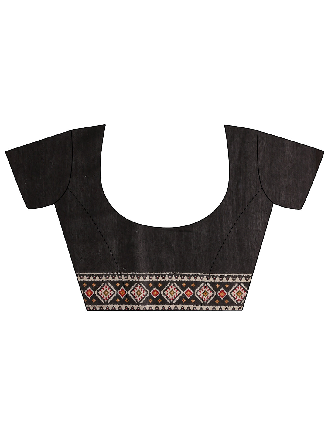  Red Ethnic Motifs Printed Silk Blend Saree 
With Unstitched Blouse Piece 