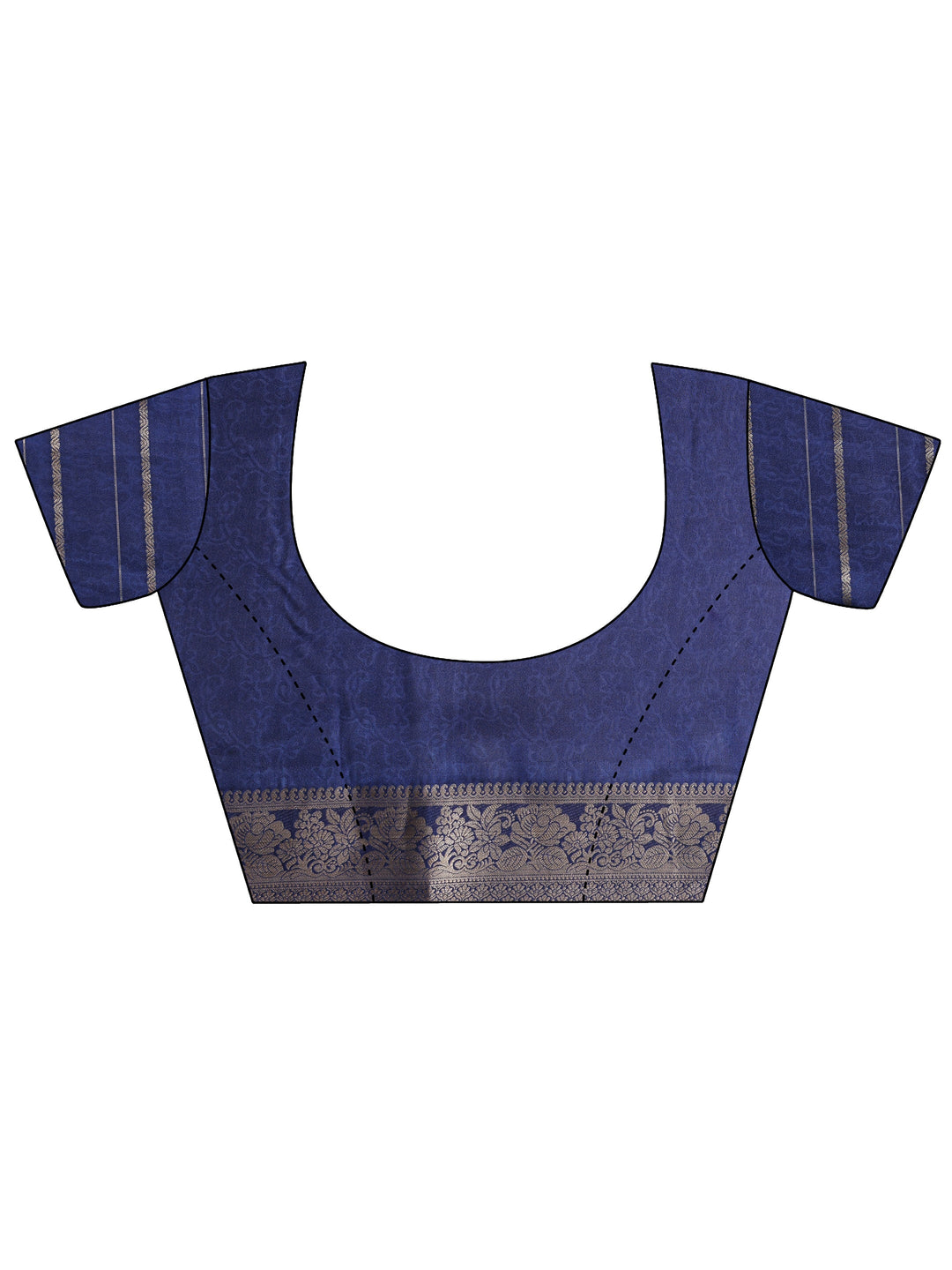  Blue Floral Woven Design Silk Blend Saree With Unstitched Blouse Piece 