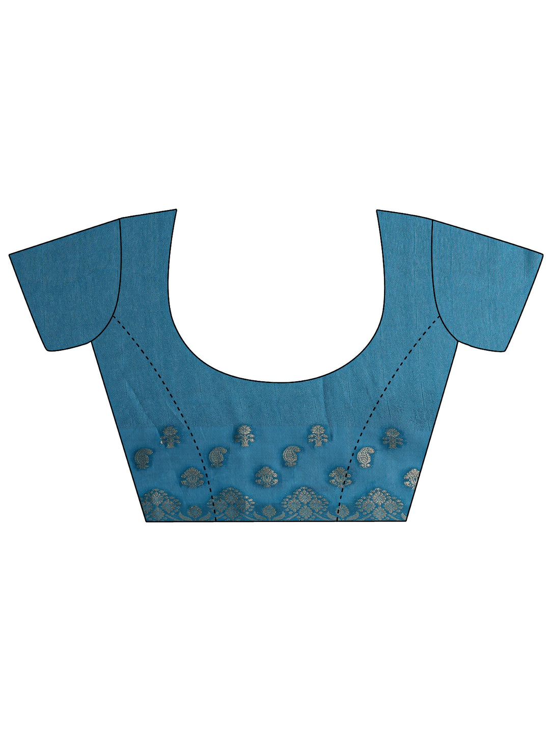  Blue Quirky Printed Silk Blend Saree 
With Unstitched Blouse Piece 