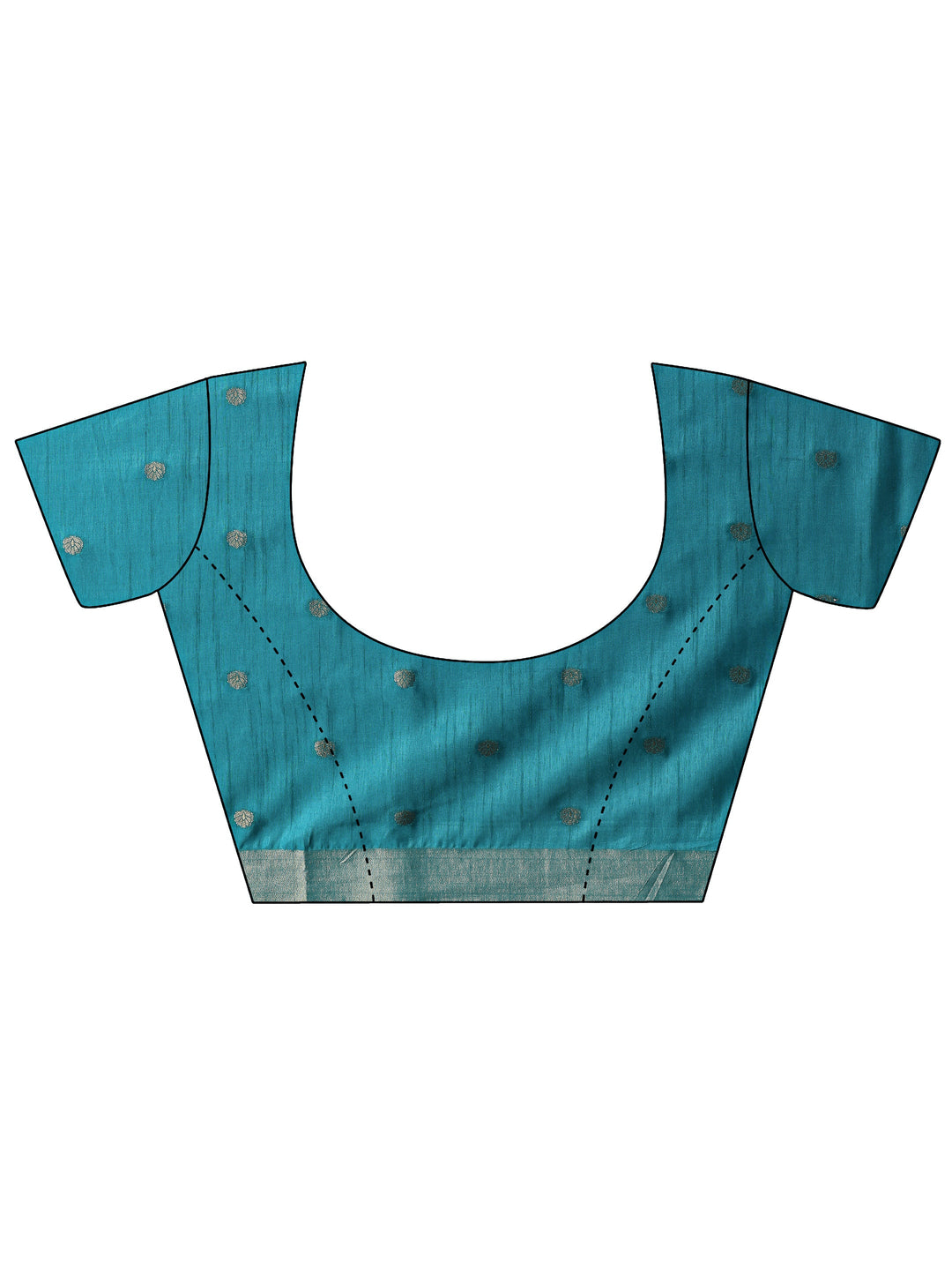  Blue Woven Design Silk Blend Saree 
With Unstitched Blouse Piece 