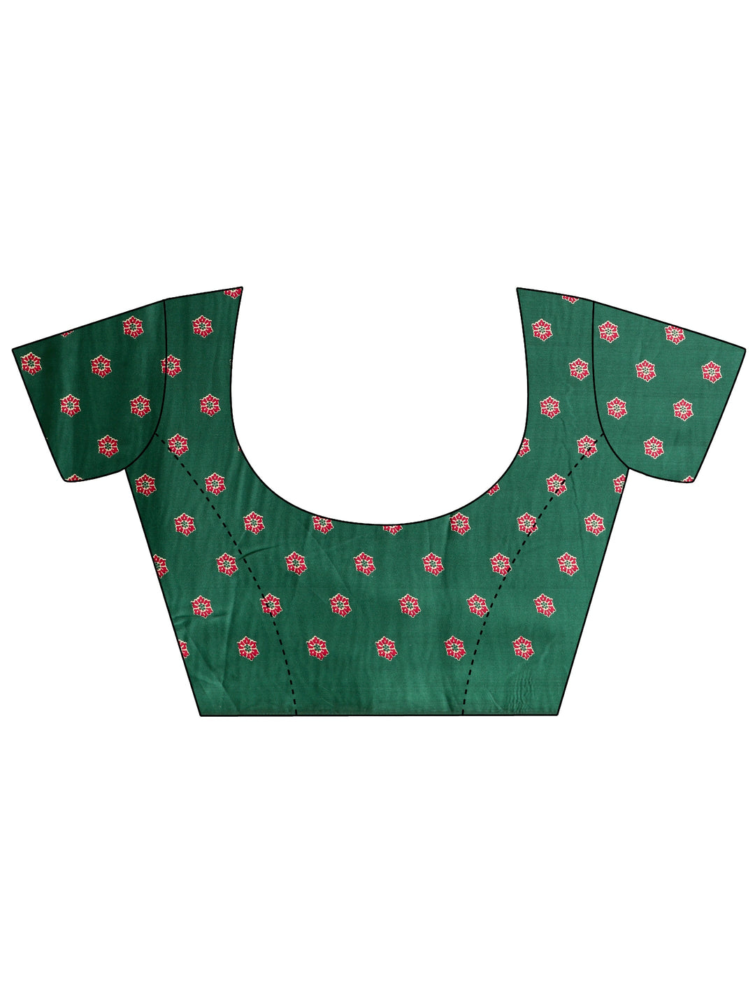  Green Ethnic Motif Silk Blend Saree 
With Unstitched Blouse Piece 