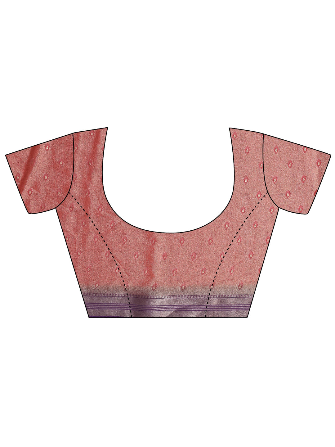  Pink Woven Design Silk Blend Saree 
With Unstitched Blouse Piece 