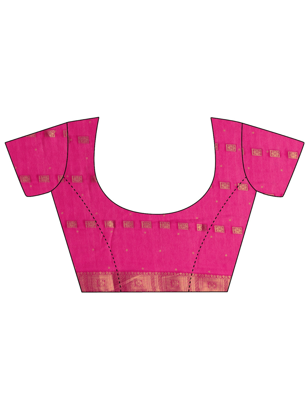  Pink Floral Woven Design Silk Blend Saree 
With Unstitched Blouse Piece 