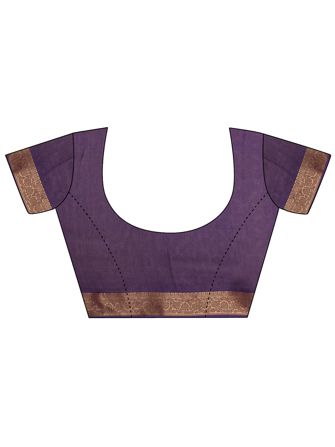  Purple Quirky Printed Silk Blend Saree With Unstitched Blouse Piece 