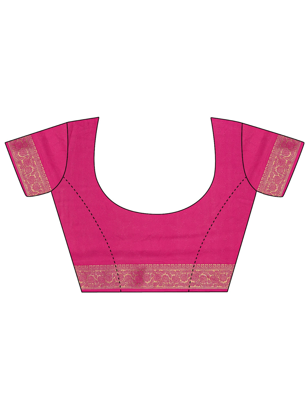  Pink Quirky Printed Silk Blend Saree With Unstitched Blouse Piece 