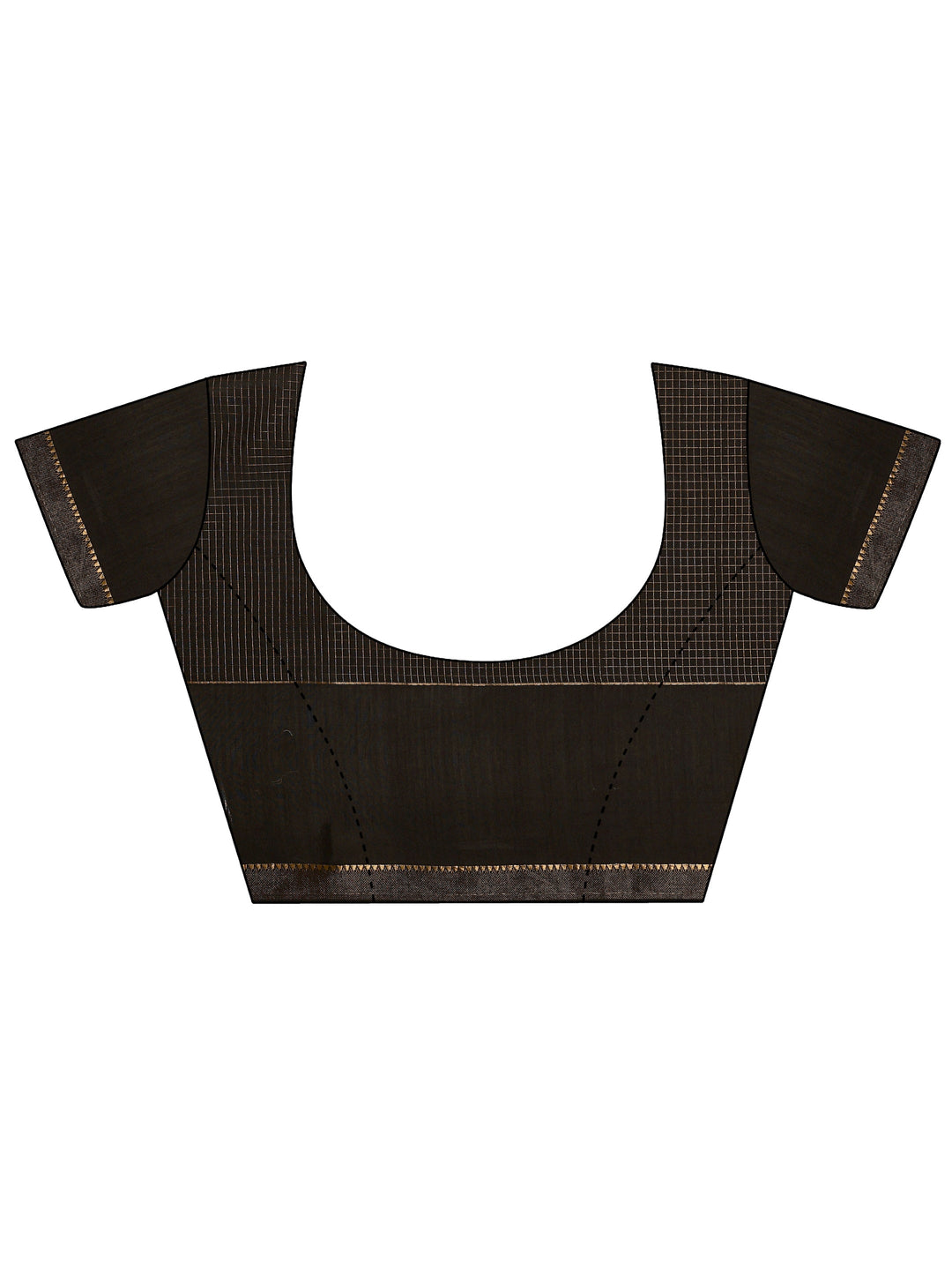  Black Ethnic Motifs Print Silk Blend Saree With Unstitched Blouse Piece 