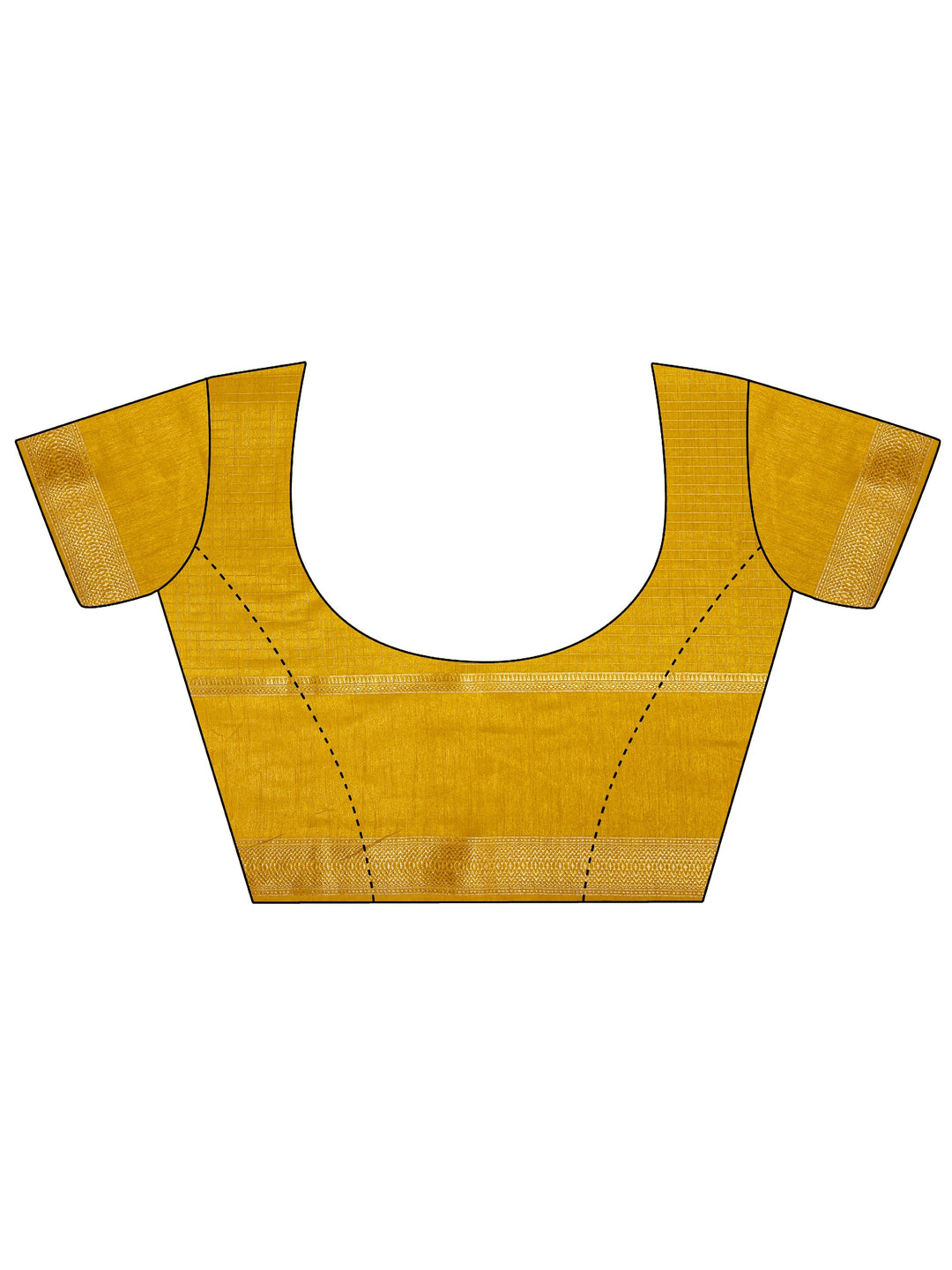  Mustard Paisley Print Silk Blend Saree With Unstitched Blouse Piece 