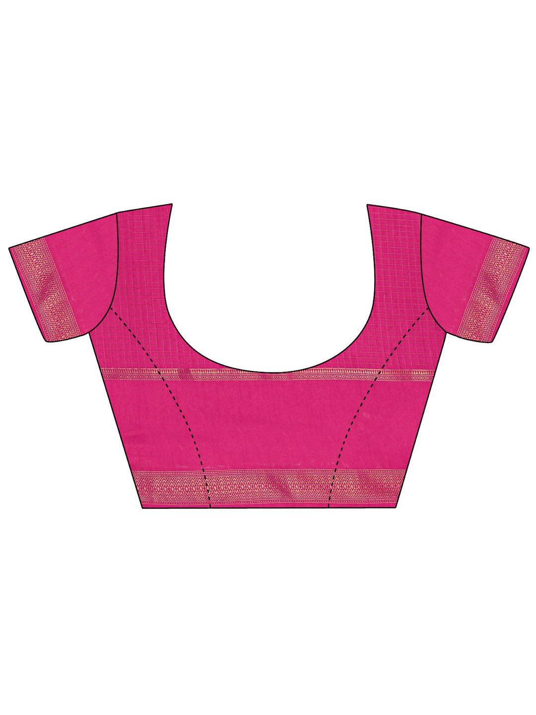  Pink Paisley Print Silk Blend Saree With Unstitched Blouse Piece 