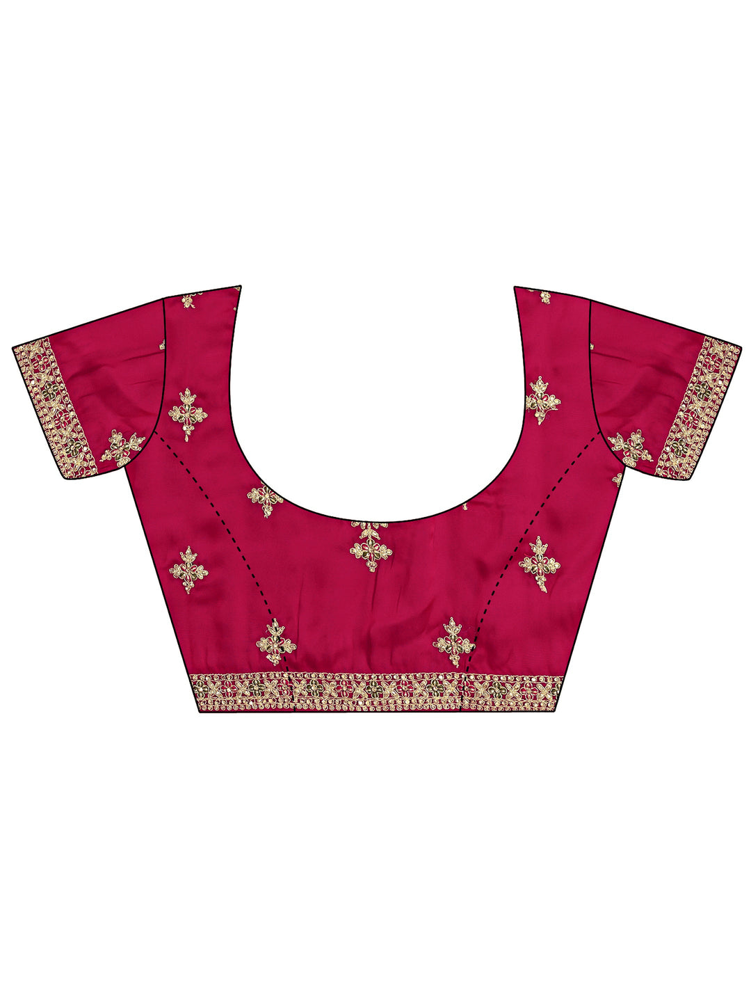  Libas Art Red Embellished Silk Blend Saree  With Unstitched Blouse Piece 