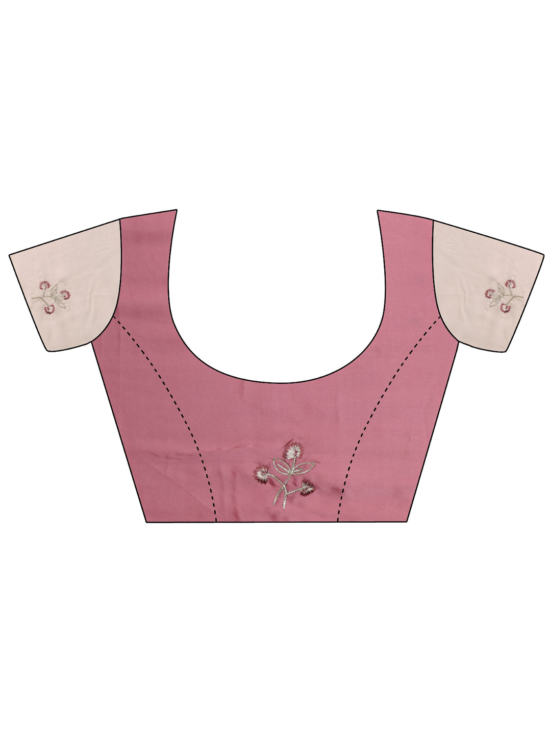  Pink Floral Embroidered Silk Blend Ombre Saree
With Unstitched Blouse Piece 