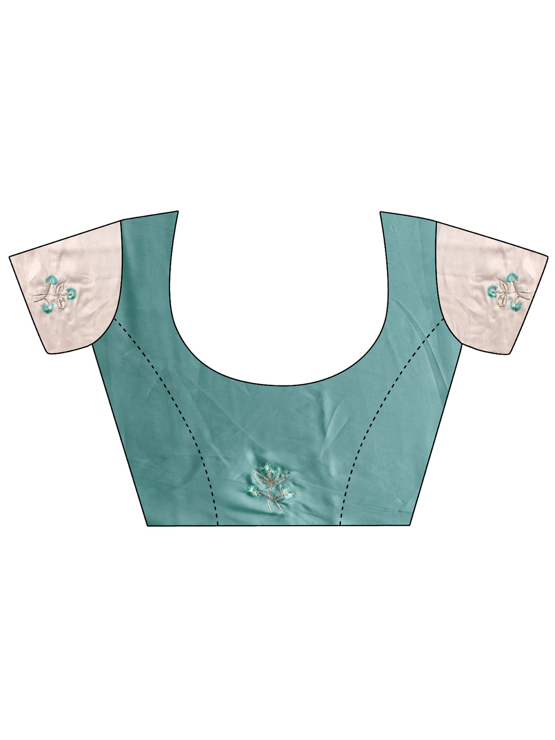  Blue Floral Embroidered Silk Blend Ombre Saree
With Unstitched Blouse Piece 