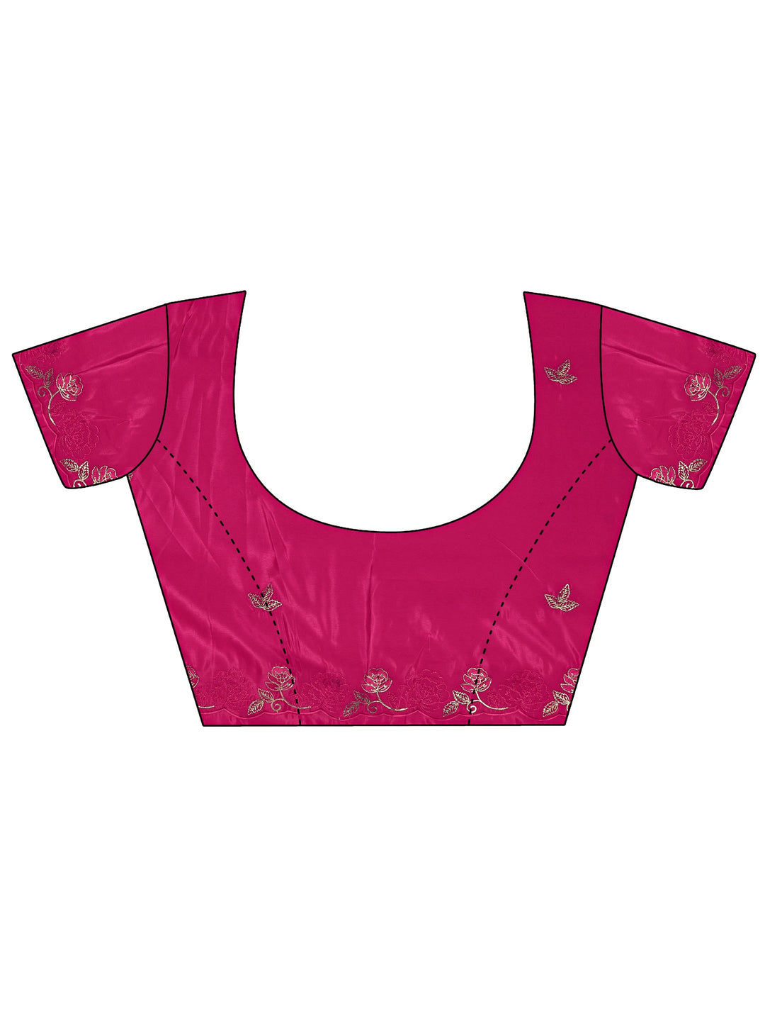  Pink Floral Embellished Silk Blend Saree With Unstitched Blouse Piece 