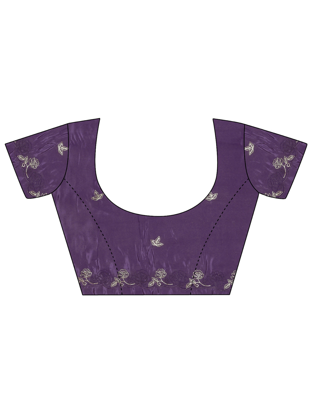  Purple Embellished Silk Blend Saree  With Unstitched Blouse Piece 