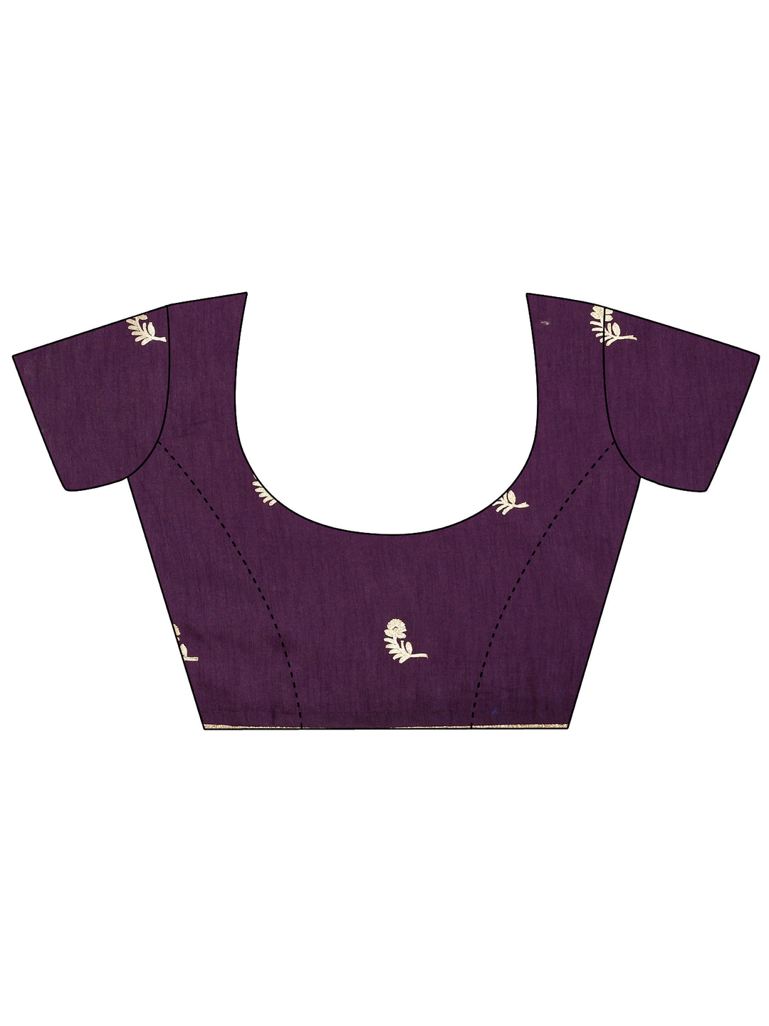  Purple Embroidered Silk Blend Saree With Unstitched Blouse Piece 