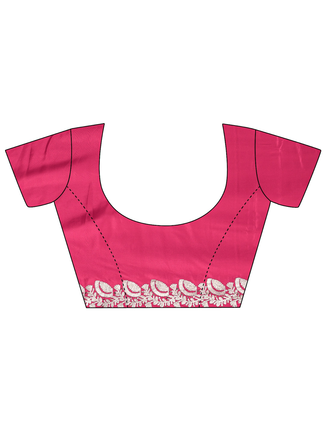  Pink Embroidered Silk Blend Saree With Unstitched Blouse Piece 