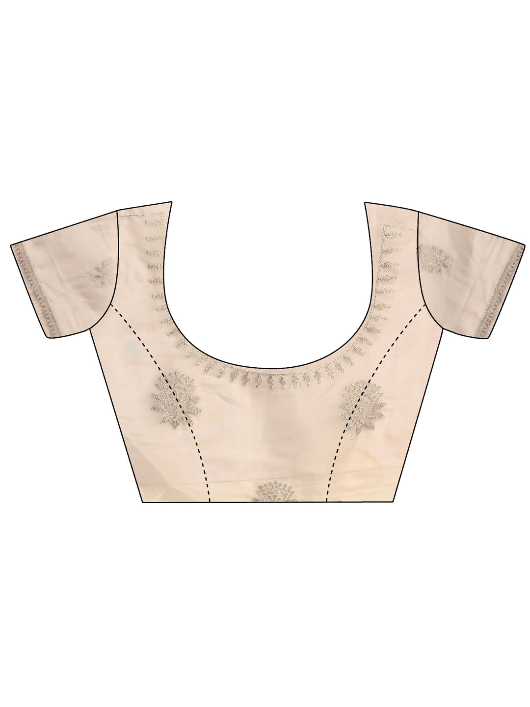  Off White Embellished Silk Blend Saree With Unstitched Blouse Piece 