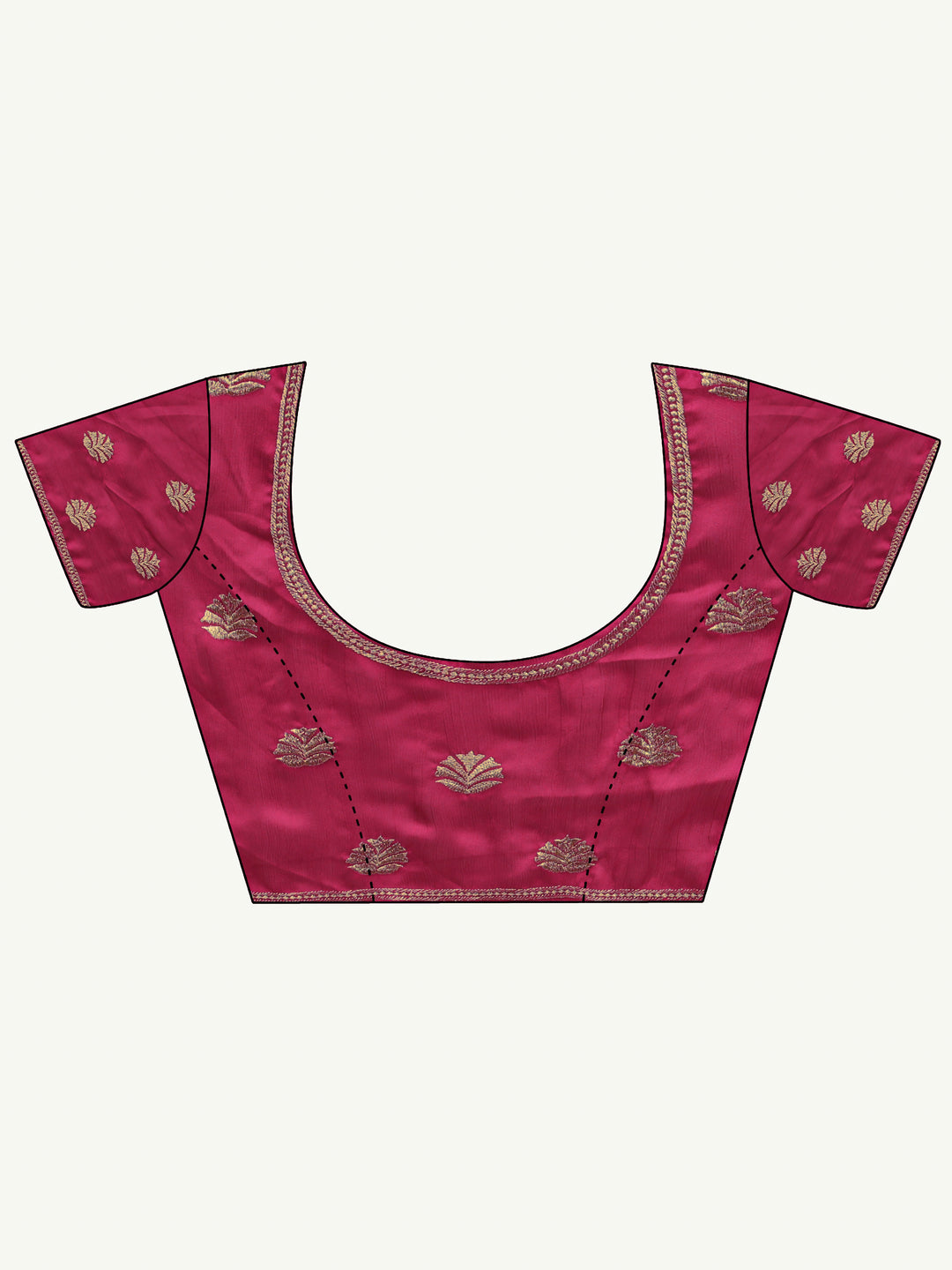  Pink Floral Embellished Silk Blend Saree With Unstitched Blouse Piece 