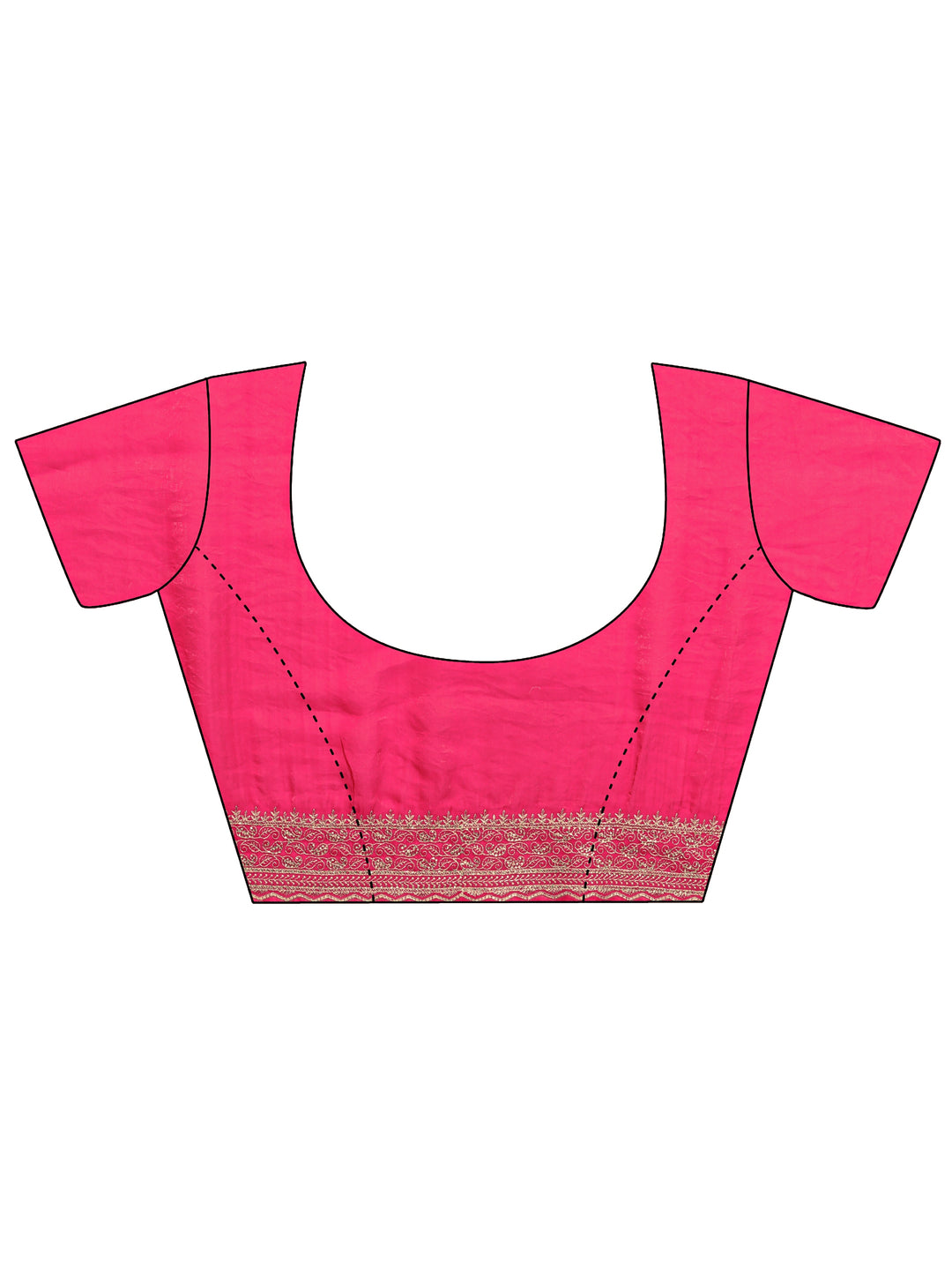  Red Paisley Embellished Tissue Saree With Unstitched Blouse Piece 