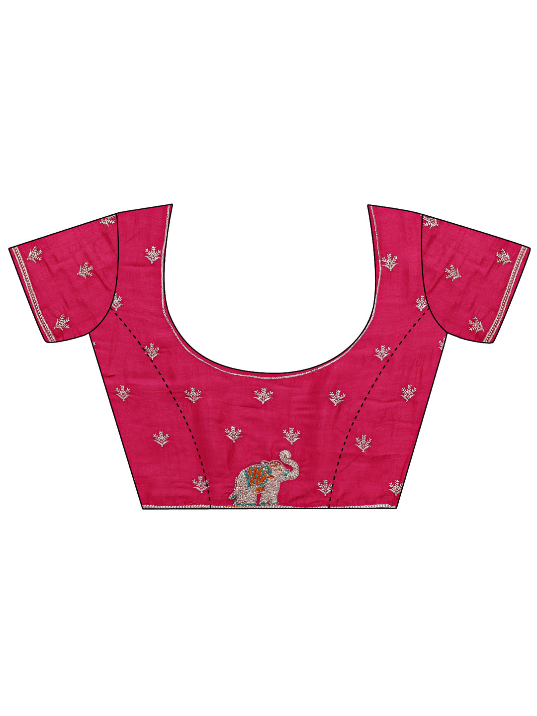  Green Bandhani Printed Silk Blend Saree With Unstitched Blouse Piece 