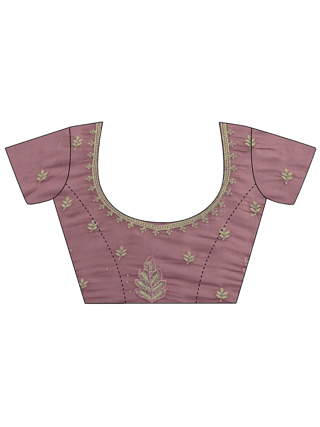  Taupe Embroidered Silk Blend Saree 
With Unstitched Blouse Piece 