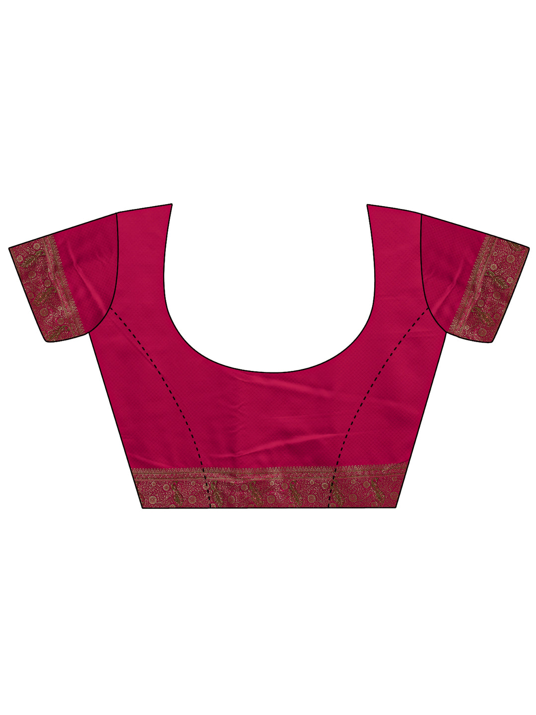  Pink Banarasi Silk Saree With Unstitched Blouse And Dupatta 