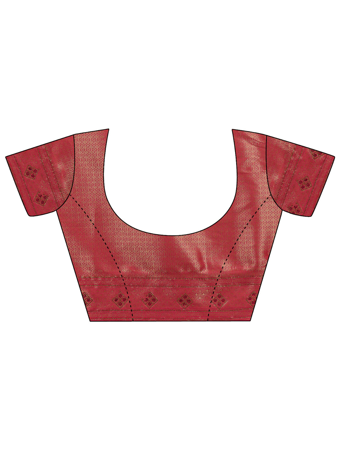  Pink Banarasi Silk Saree With Unstitched Blouse And Dupatta 