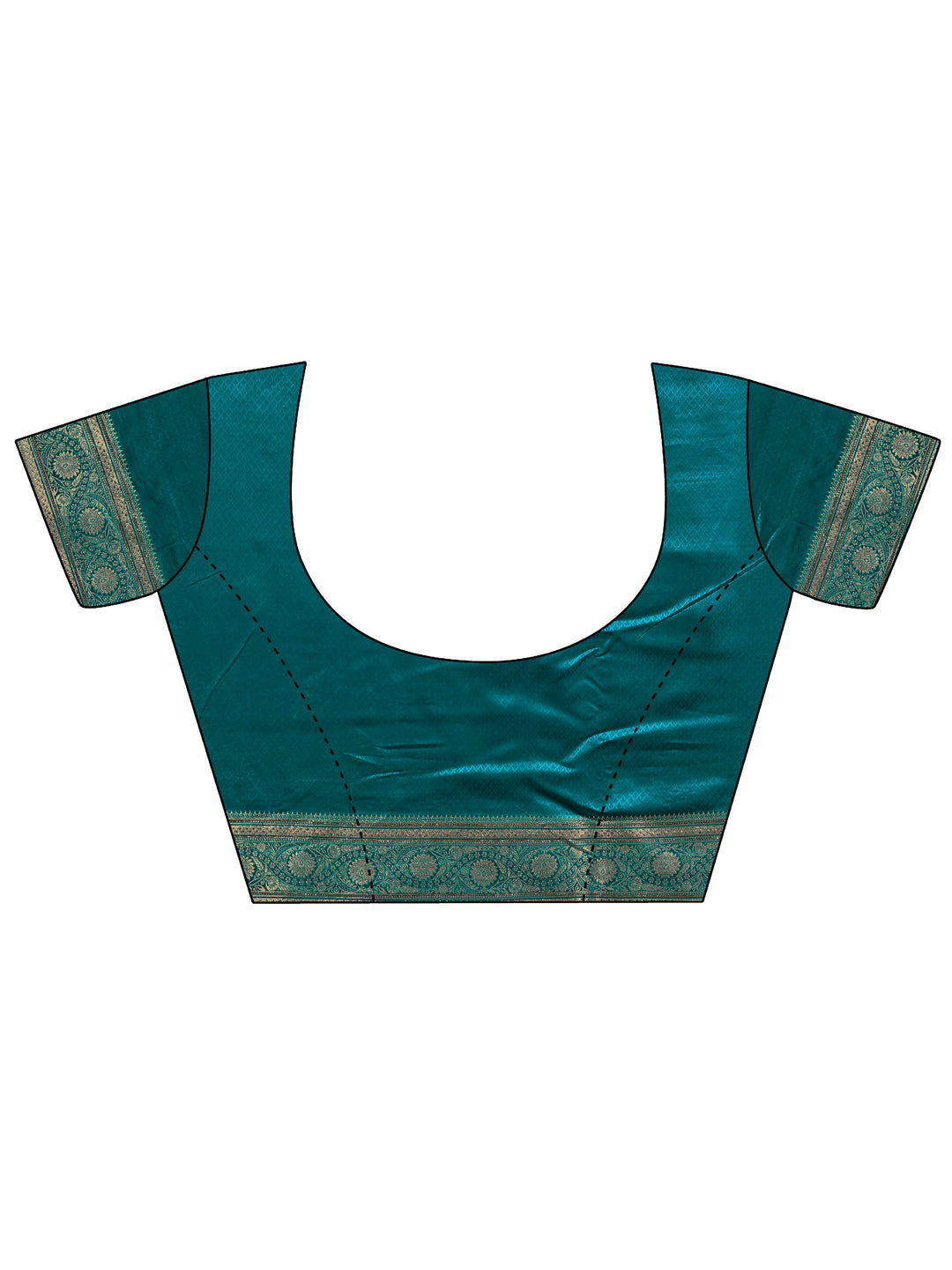  Green Banarasi Silk Saree With Unstitched Blouse And Dupatta 
