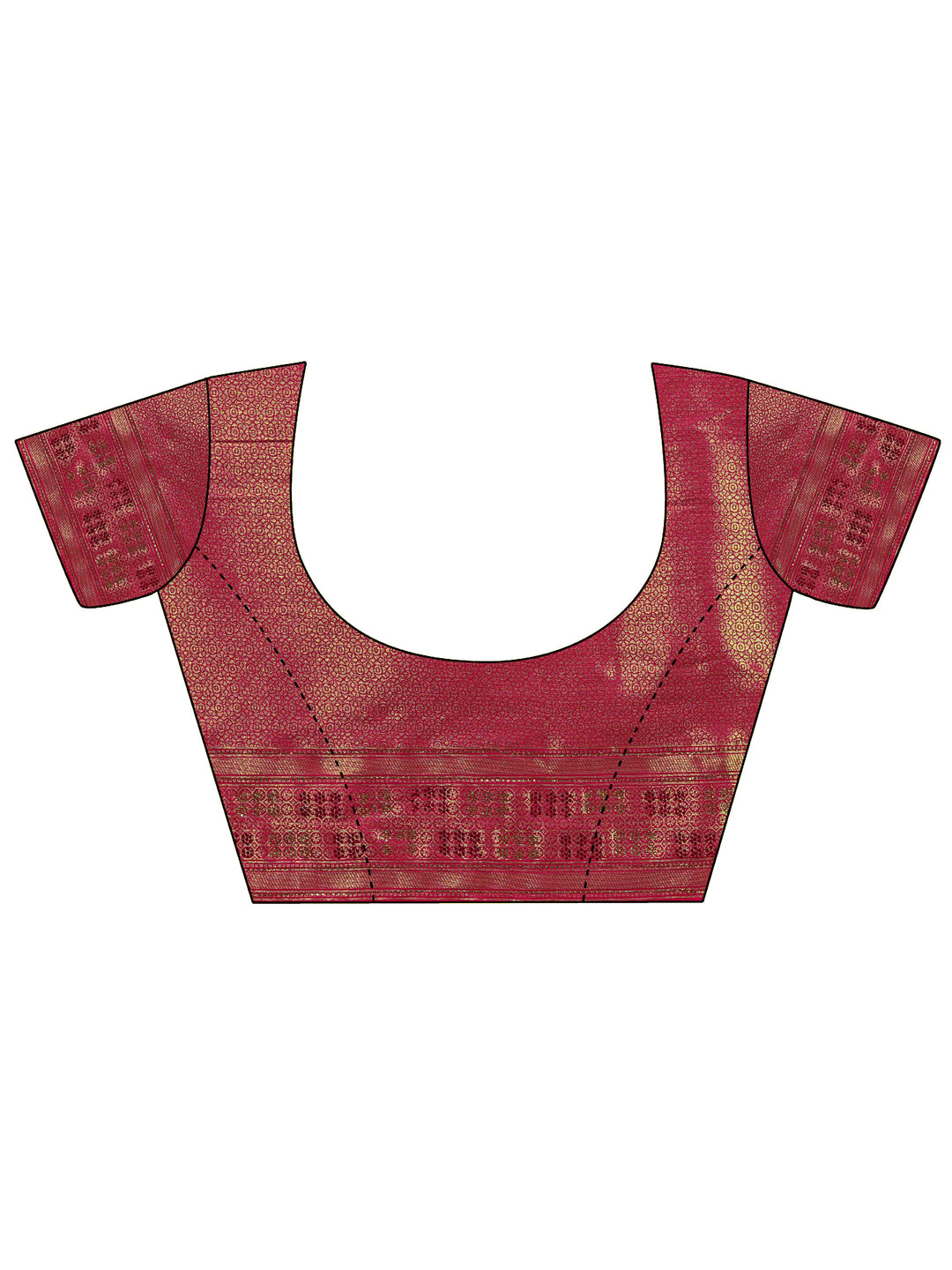  Pink Banarasi Silk Saree With Unstitched Blouse And Dupatta 