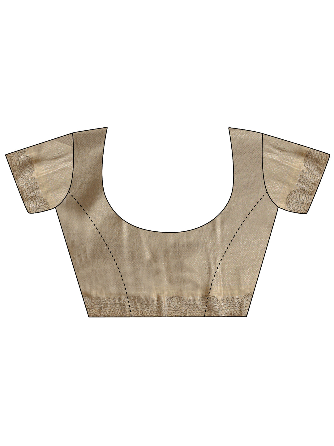  Gold Floral Embellished Silk Saree With Unstitched Blouse Piece 