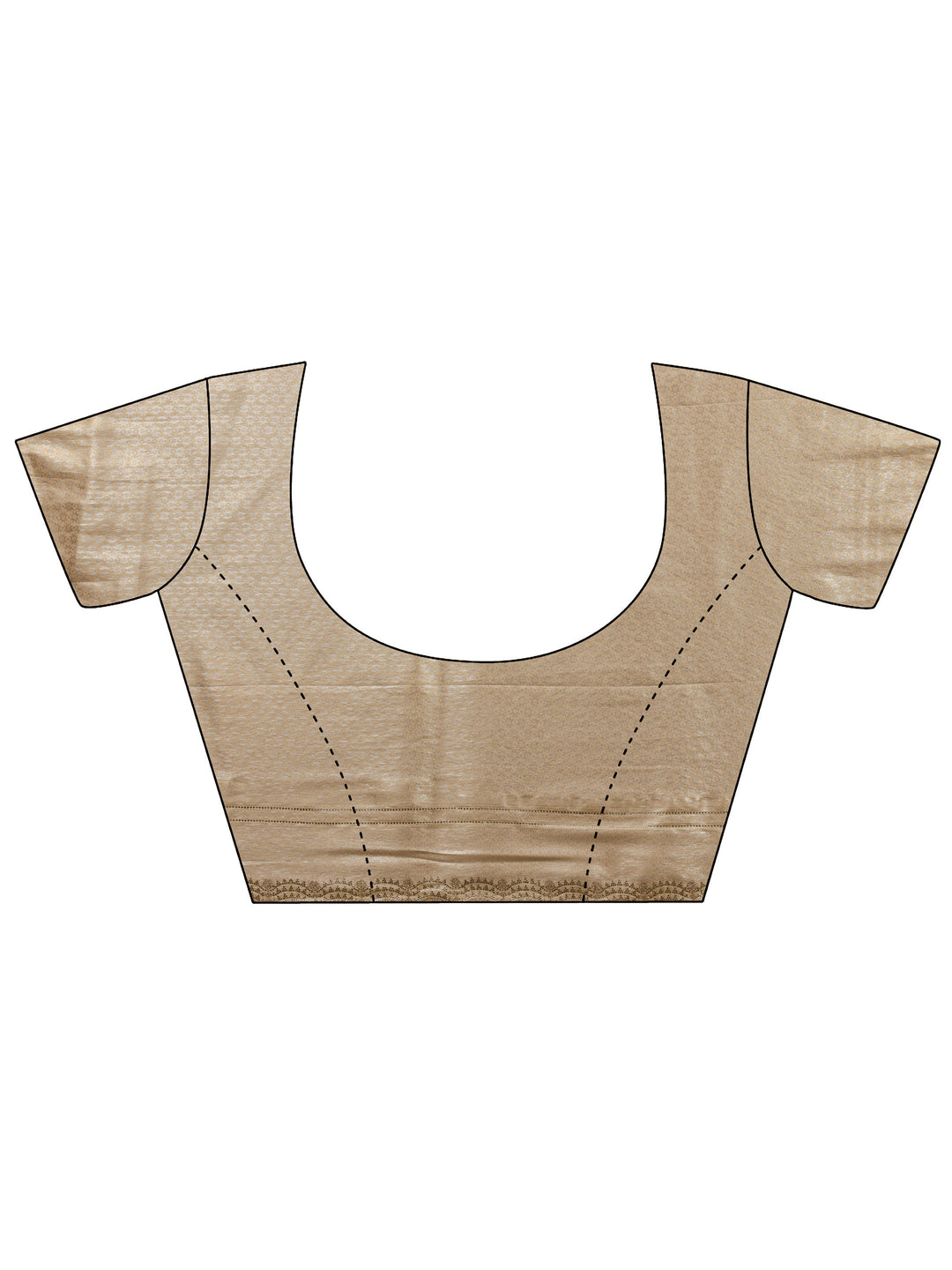  Gold Chevron Embellished Silk Saree With Unstitched Blouse Piece 