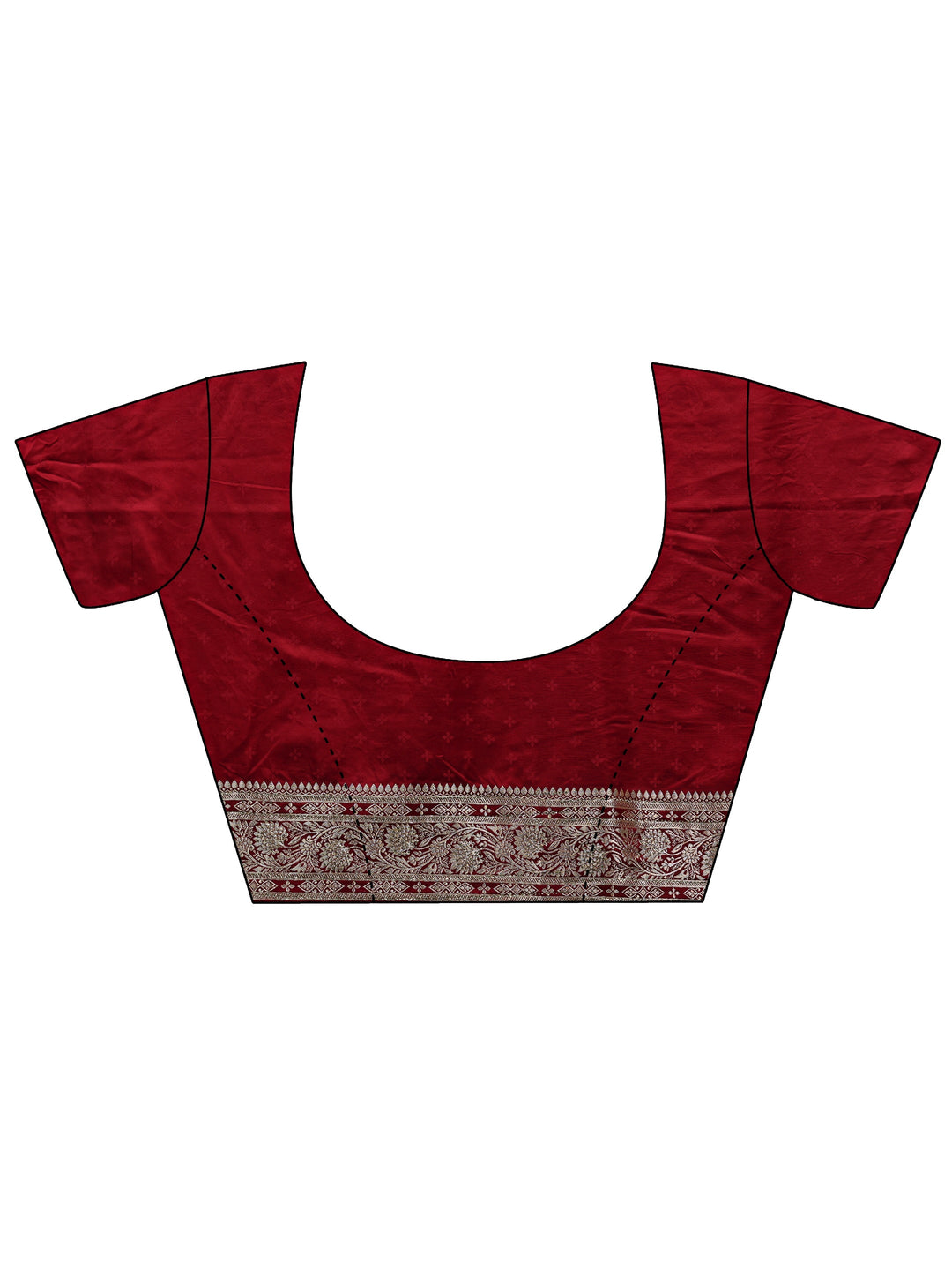 Libas Art Maroon Woven Design Silk Blend Banarasi Saree With Unstitched Blouse Piece 