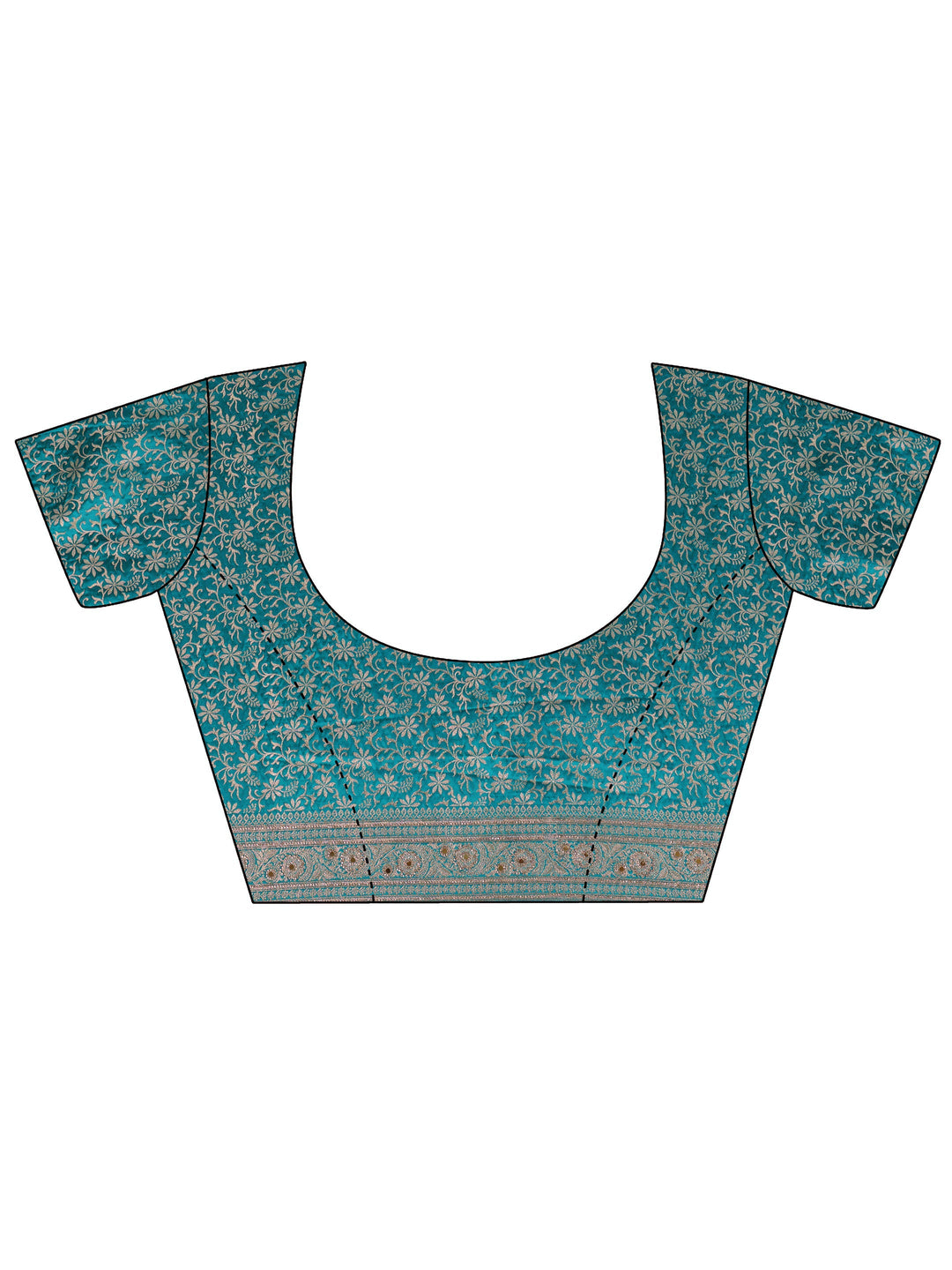  Libas Art Blue Woven Design Satin Banarasi Saree With Unstitched Blouse Piece 