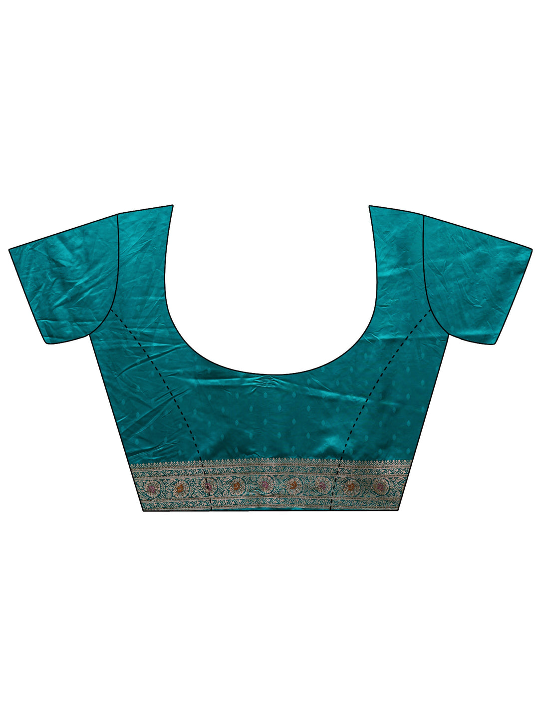  Libas Art Green Woven Design Silk Blend Banarasi Saree With Unstitched Blouse Piece 