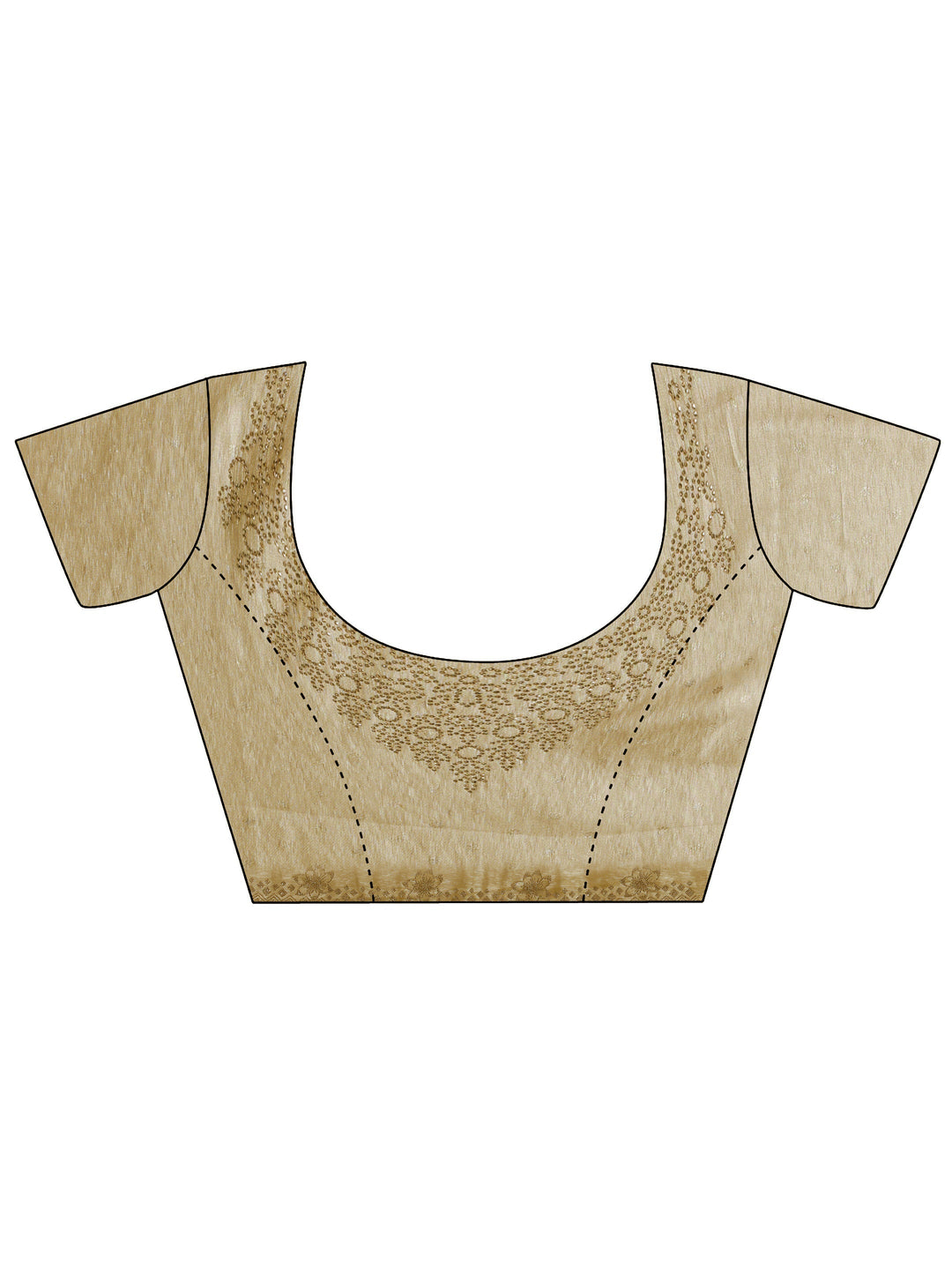  Libas Gold Floral Embellished Silk Blend Saree With Unstitched Blouse Piece 