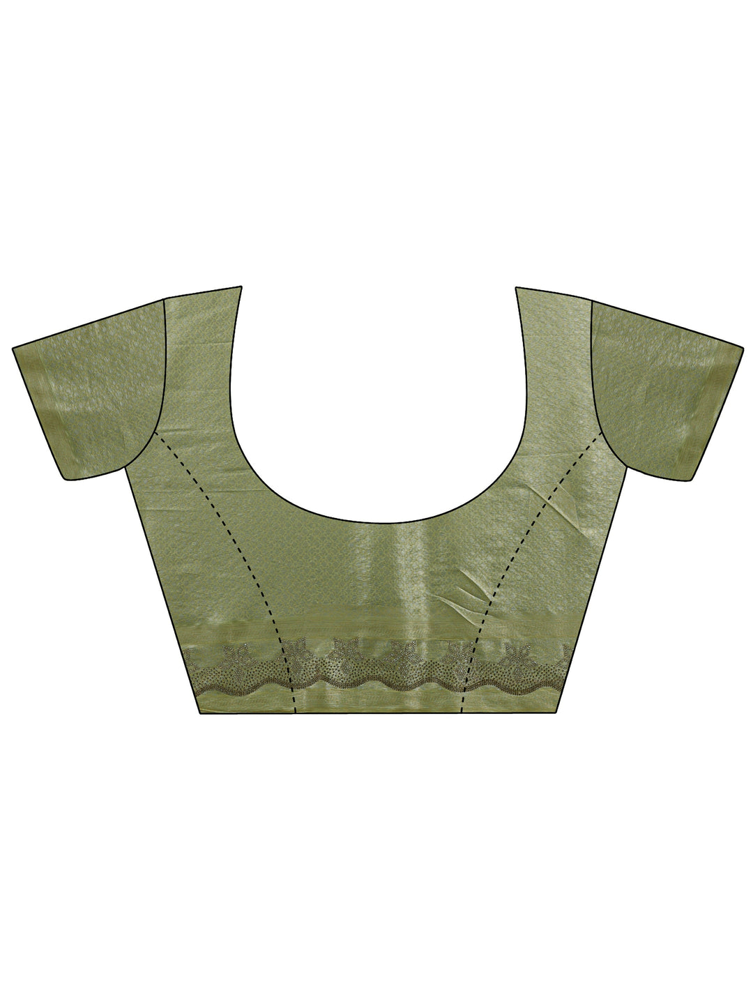  Libas Art Green Floral Embellished Silk Blend Saree With Unstitched Blouse Piece 