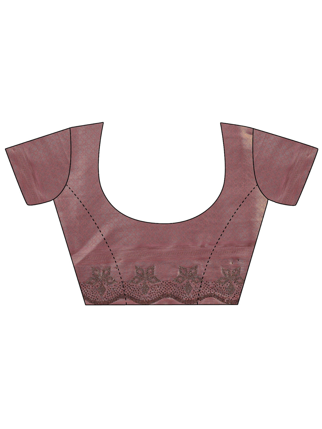  Libas Art Peach Floral Embellished Silk Blend Saree With Unstitched Blouse Piece 
